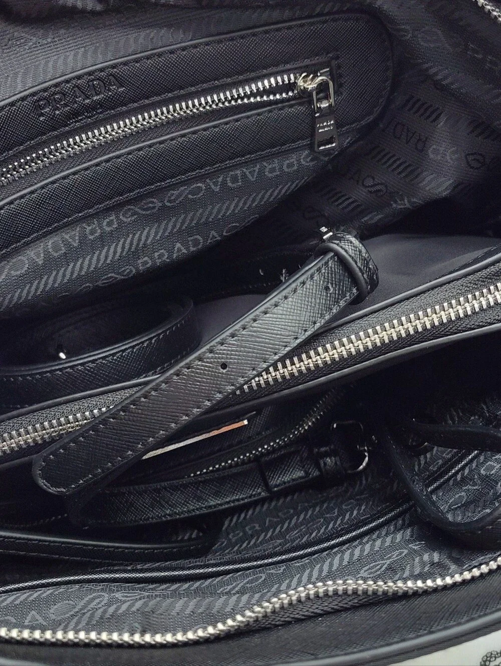 PRADA Black Nylon 3 Piece Tote Crossbody Pouch GWP Set Strap Dust Bag NWT